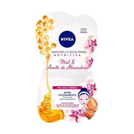 Nourishing Facial Mask with Honey & Almond Oil for Dry Skin Nivea 2x7.5ml